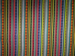 Fabric with strips for folk costume - fabrics shop Pluss Audums